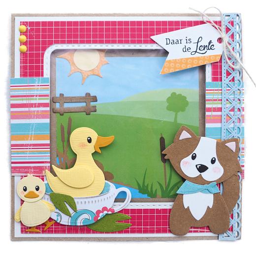 Metal Pink Marianne Design Collectables Elines Duck Family Die 21 x 15.4 x 0.2 cm