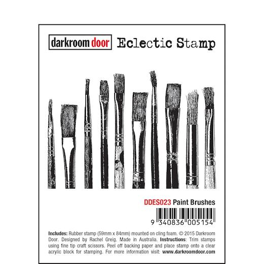 Darkroom Door Eclectic Cling Rubber Stamp DDES023 Paint Brushes