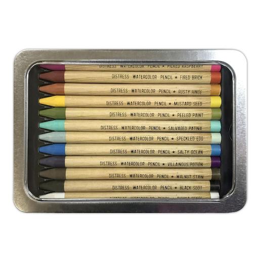 Tim Holtz Distress Watercolor Pencils 12pcs Set 1 Buddly Crafts
