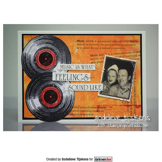 Darkroom Door Eclectic Cling Rubber Stamp DDES011 Vinyl Record