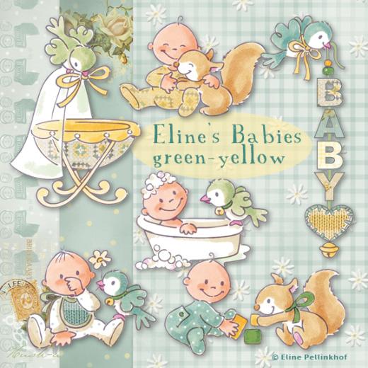 Eline's Digital ClipArt Set – Babies Green | Buddly Crafts