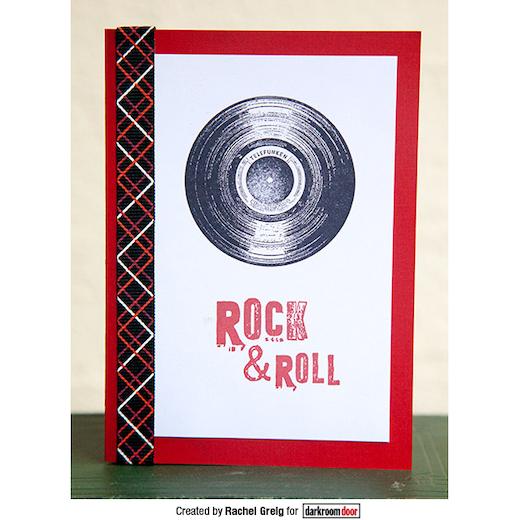 Darkroom Door Eclectic Cling Rubber Stamp DDES011 Vinyl Record