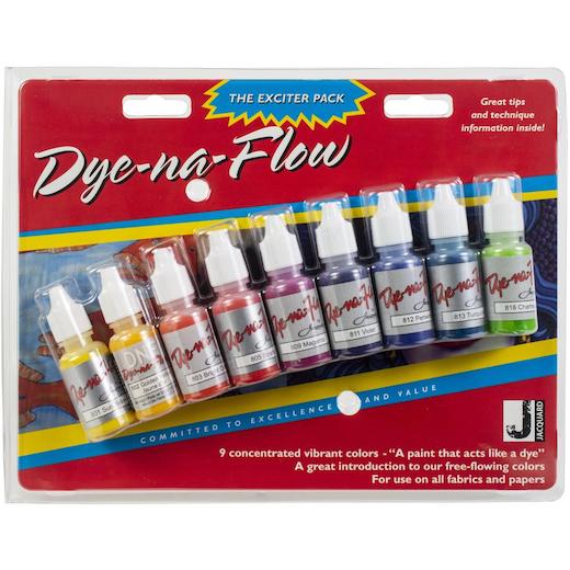 Jacquard Dye-Na-Flow  Pintura Acrilica Extra Liquida  Mini Exciter Pack -  Set De 8 Colores De 14 8ml