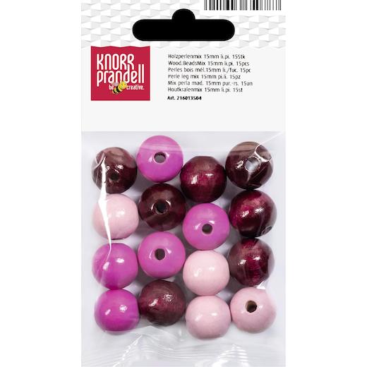 Knorr Prandell Ø 15mm Painted Round Beech Wood Beads Mix 15pcs - Picture 12 of 21