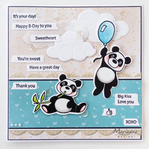 Marianne Design Clear Stamps & Cutting Dies - Eline's Animals Pandas ...