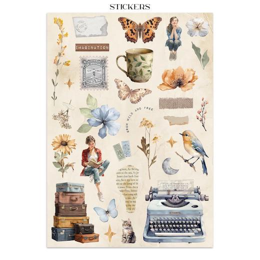 Stamperia A4 Junk Journal Stickers, Cut-outs & Backgrounds - Secret ...