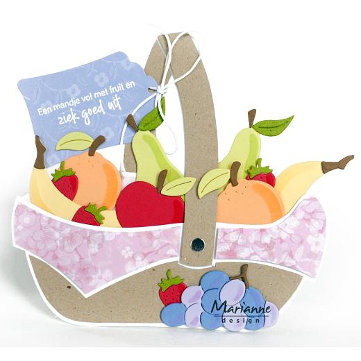 Marianne Design A5 Craft Stencil Fruit Basket by Marleen PS8038