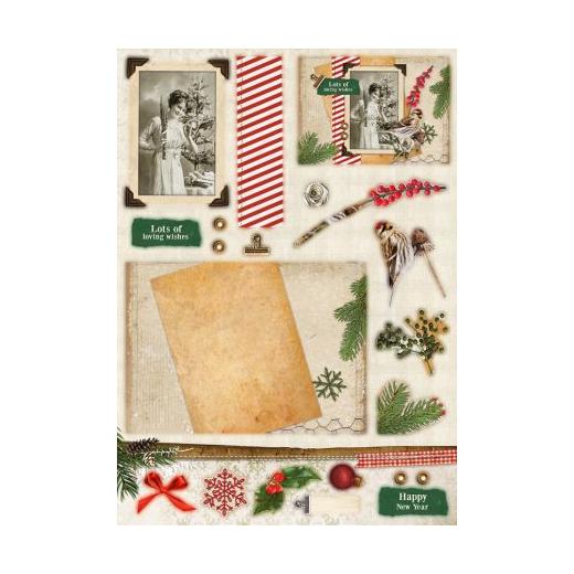 Studio Light A4 3D Die Cut Block Vintage Christmas 56 Buddly Crafts