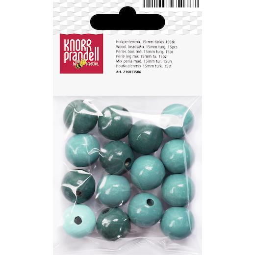 Knorr Prandell Ø 15mm Painted Round Beech Wood Beads Mix 15pcs - Picture 16 of 21