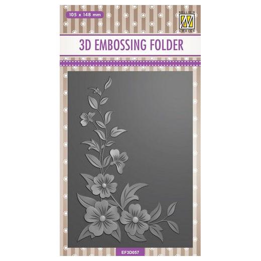 Nellie‘s Choice 3D Embossing Folder - Flowers 2 EF3D057 | Buddly Crafts