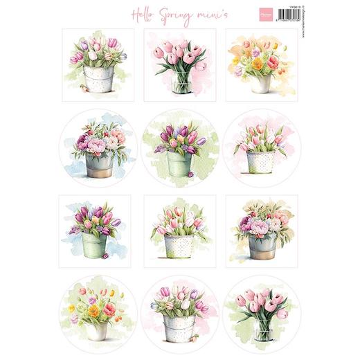 Marianne Design A4 Cardtoppers Sheet - Hello Spring Mini's VK9619 ...