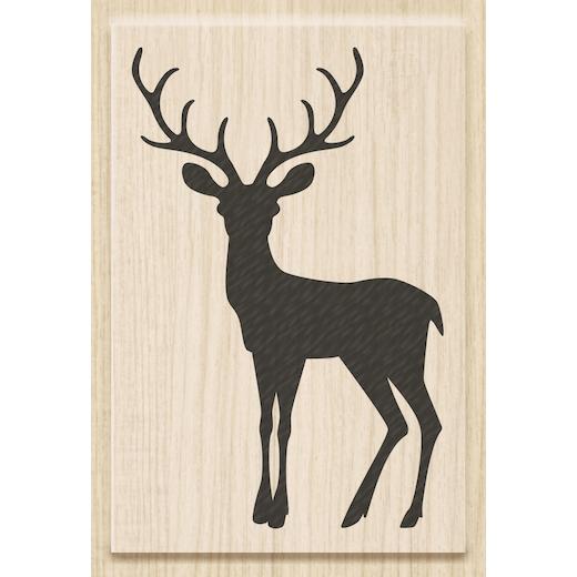 Heyda Wood Mounted Rubber Stamp Christmas Deer Buddly Crafts