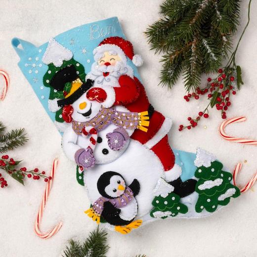 Christmas Skate Bucilla Christmas Stocking Kit  Felt christmas stockings, Christmas  stocking kits, Felt stocking kit