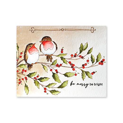 Penny Black Cling Rubber Stamps Holly Berry Bird 40856 Buddly Crafts