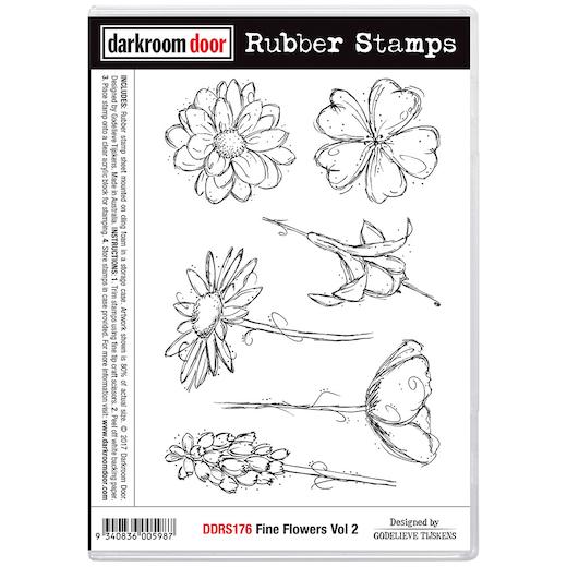 Darkroom Door Cling Rubber Stamps Set DDRS176 Fine Flowers Vol 2