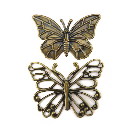 Buddly Crafts Metal Butterflies Large - 10pcs Antique Bronze AB12 ...