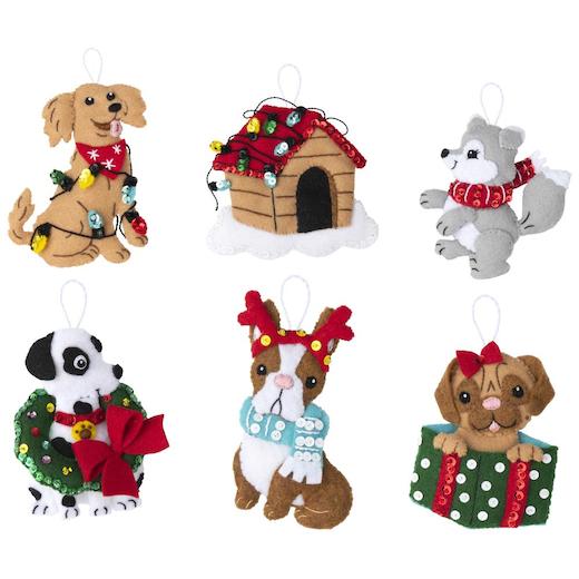 Felt dog ornaments sale