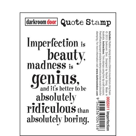 Darkroom Door Quote Cling Rubber Stamp DDQS011 Imperfection