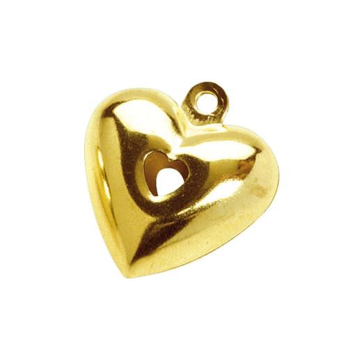 Knorr Prandell 28mm Heart Shaped Jingle Bell - 1pc Gold | Buddly Crafts