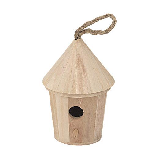 Bare Wood Bird House - Round Large #8186 | Buddly Crafts
