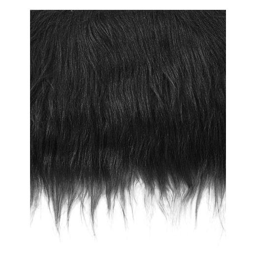 Knorr Prandell Long Haired Plush Fur Fabric 20cm x 35cm - Black #611 ...