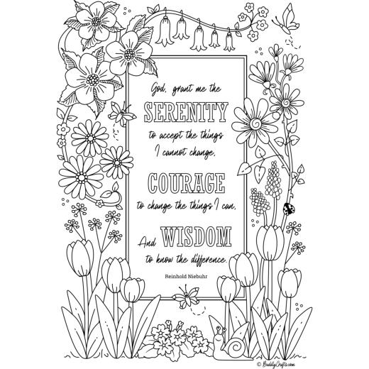 Free Printable Serenity Prayer Coloring Page Coloring Pages