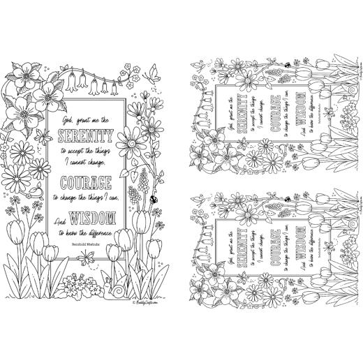 serenity prayer adult coloring pages printable