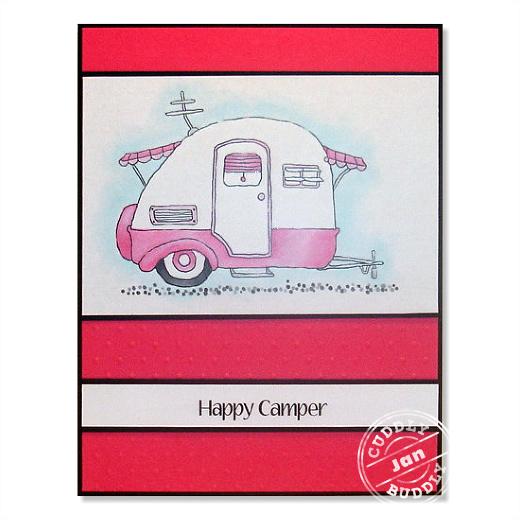 Christine Grove Digital Stamp - Caravan Travel Trailer | Buddly Crafts