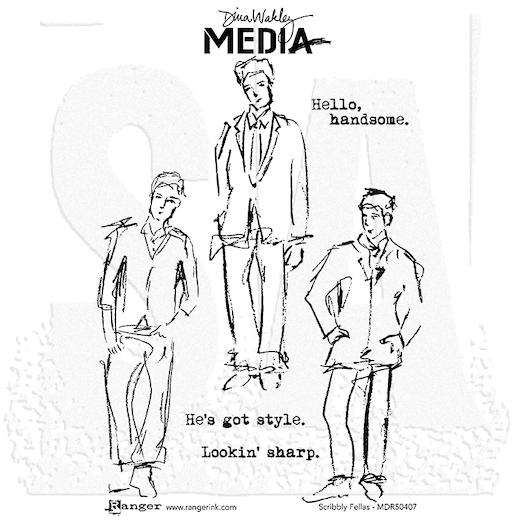 Dina Wakley Media Cling Rubber Stamps - Scribbly Fellas MDR50407 ...