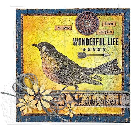Tim Holtz Cling Rubber Stamps Bird Feather CMS180 Buddly Crafts