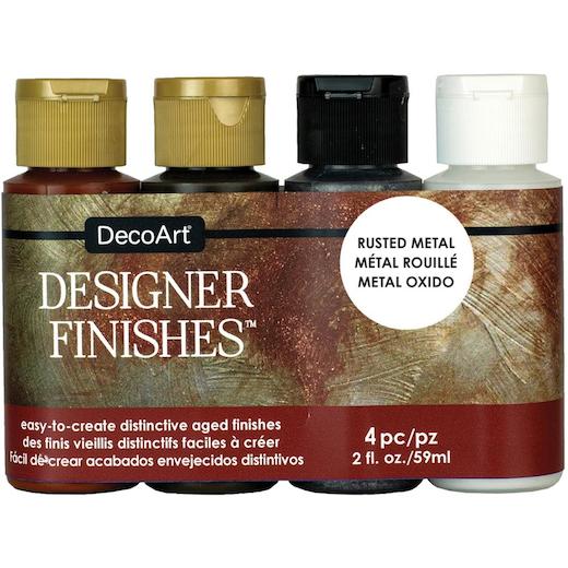 DecoArt Designer Finishes Paint Pack 4pcs Rusted Metal Buddly Crafts