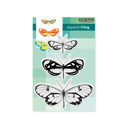 Penny Black Cling Rubber Stamps Butterfly Trio 40473 Buddly Crafts