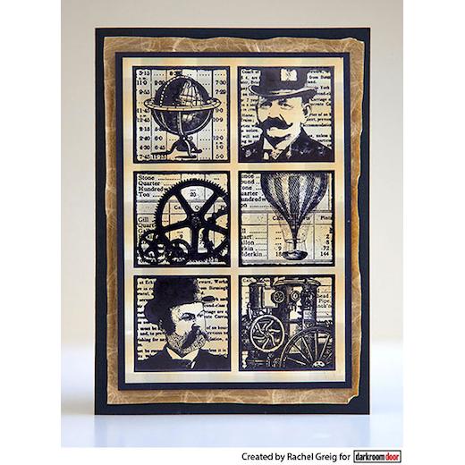 Darkroom Door Collage Cling Rubber Stamp DDCS030 Steampunk Squares