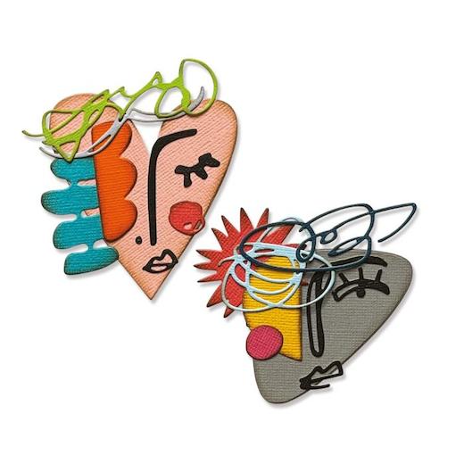 Sizzix Thinlits Die Set 19pcs - Abstract Faces by Tim Holtz 665845