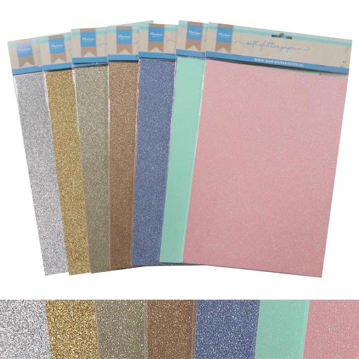 A4 Glitter Paper Mid Blue Sparkly Soft Touch Non Shed Thick 150gsm Paper Pack of 10 Sheets