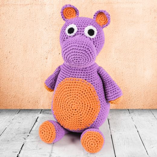 Knorr Prandell Soft Toy Crochet Kit with DMC Natura Yarns - Hippo 24cm |  Buddly Crafts