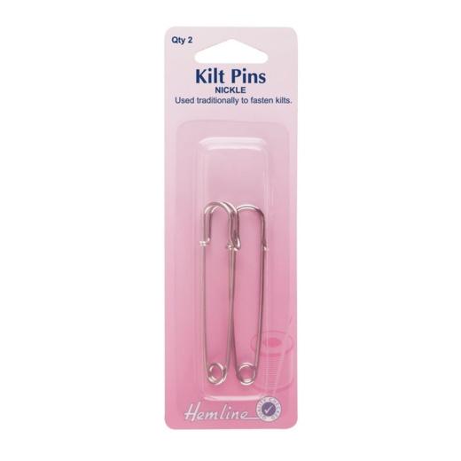 Hemline Kilt Pins: 75mm - Nickel - 2pcs Hemline Kilt Pins: 75mm - Nickel - 2pcs
