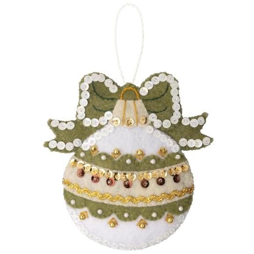 Bucilla Felt Ornaments Applique Kit Set of 6 Holiday Glitz Buddly