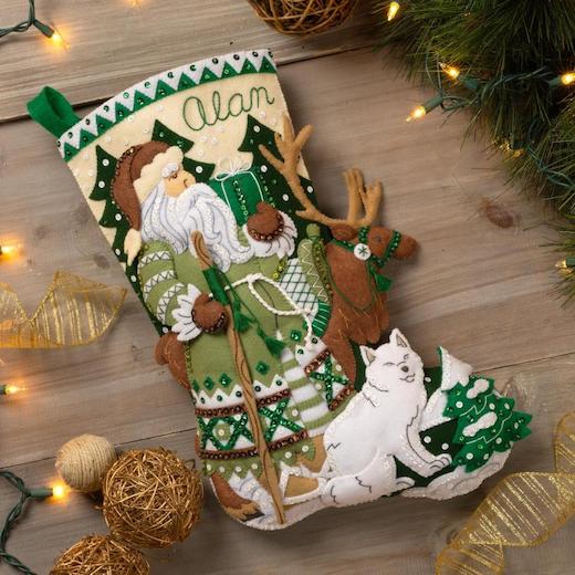 その他 Woodland Santa Felt Ornaments Bucilla 手芸素材・材料 Woodland Santa Felt Ornaments Bucilla