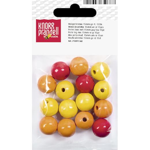Knorr Prandell Ø 15mm Painted Round Beech Wood Beads Mix 15pcs - Picture 20 of 21