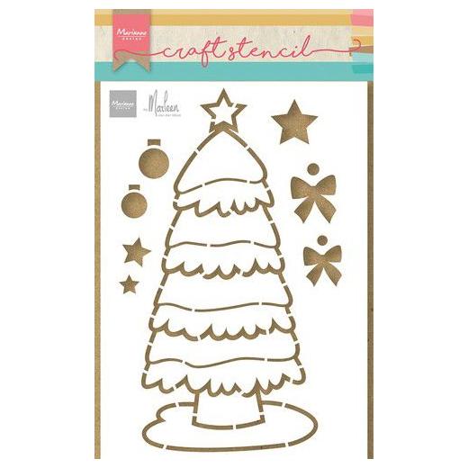 Marianne Design A5 Craft Stencil - Christmas Tree by Marleen PS8133 ...