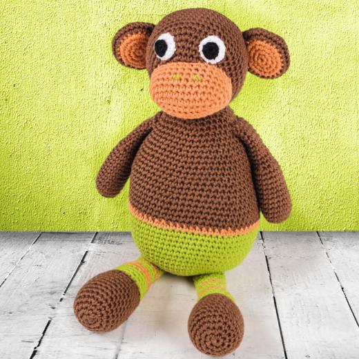 Knorr Prandell Soft Toy Crochet Kit with DMC Natura Yarns - Monkey 28cm |  Buddly Crafts