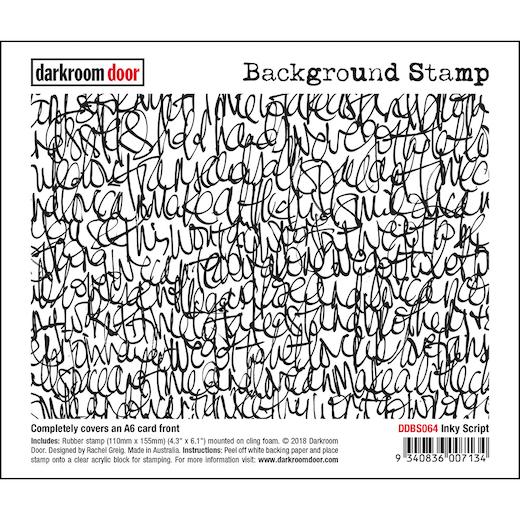 Darkroom Door Background Cling Rubber Stamp DDBS064 Inky Script