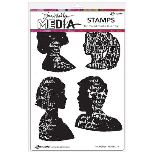 Dina Wakley Media Cling Rubber Stamps Text Profiles MDR81319 Buddly