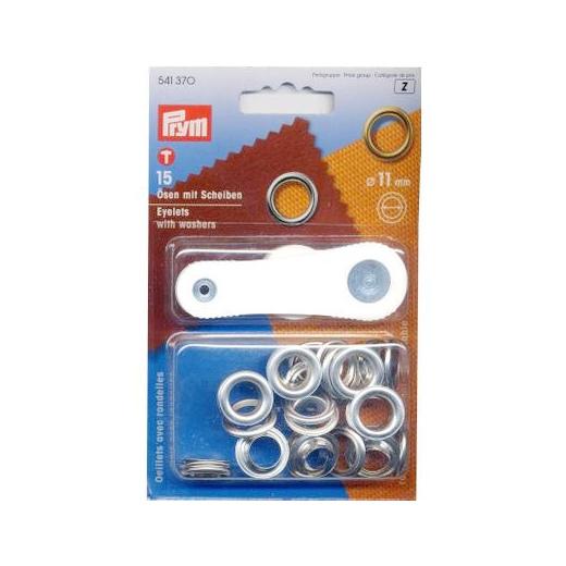 Prym Metal Eyelets & Washers 11mm Silver 541370 Buddly Crafts