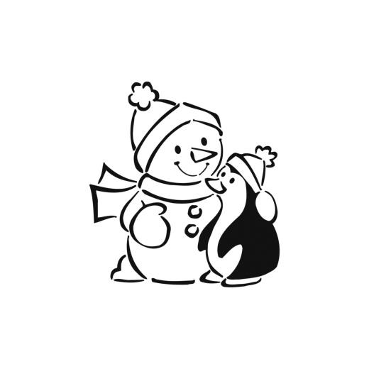 Eline's Digital Stamp - Snowman & Penguin | Buddly Crafts