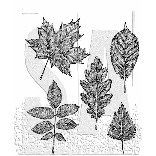 Tim Holtz Cling Rubber Stamps Sketchy Leaves CMS467 Buddly Crafts