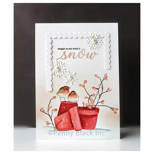 Penny Black 2521K Snowy Wood Mounted Rubber Stamp - View #2