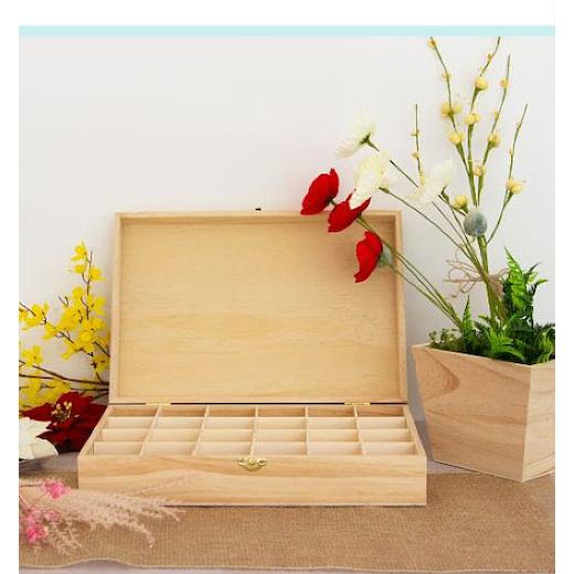 Stafil Bare Wood Organiser Box 24 Compartments 34cmx23cm
