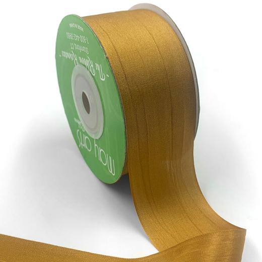 Gold Silk Satin Ribbon - 100% silk - Sew Vintagely